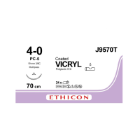 Хірургічна нитка Ethicon Вікріл (Vicryl) 4/0, довжина 70 см, П-ріж. голка 19 мм, J9570T
