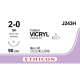 Хірургічна нитка Ethicon Вікріл (Vicryl) 2/0, довжина 90 см, кол. голка 26 мм, J243H