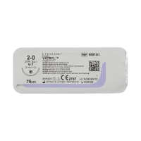 Хірургічна нитка Ethicon Вікріл (Vicryl) 2/0, довжина 75 см, кол-ріж. голка 26 мм, W9181
