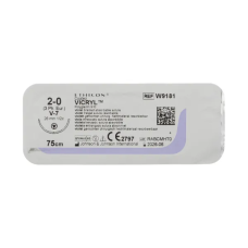 Хірургічна нитка Ethicon Вікріл (Vicryl) 2/0, довжина 75 см, кол-ріж. голка 26 мм, W9181