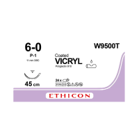 Хірургічна нитка Ethicon Вікріл (Vicryl) 6/0, довжина 45 см, звор-ріж голка 11 мм, W9500T