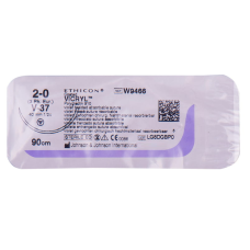 Хірургічна нитка Ethicon Вікріл (Vicryl) 2/0, довжина 90 см, кол-ріж. голка 40 мм, W9466
