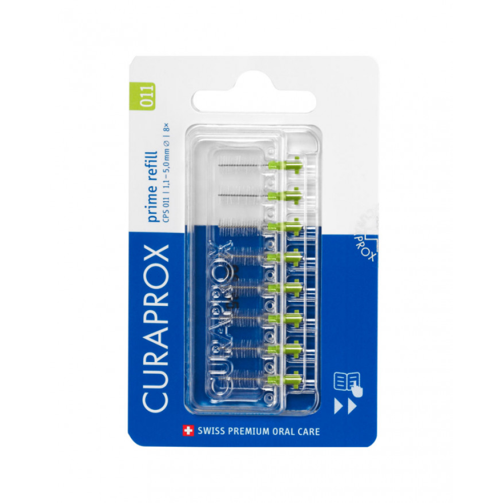 Набір змінних насадок йоржиків міжзубних Curaprox CPS 011 Prime Refill d 1,1 мм (8 шт.)