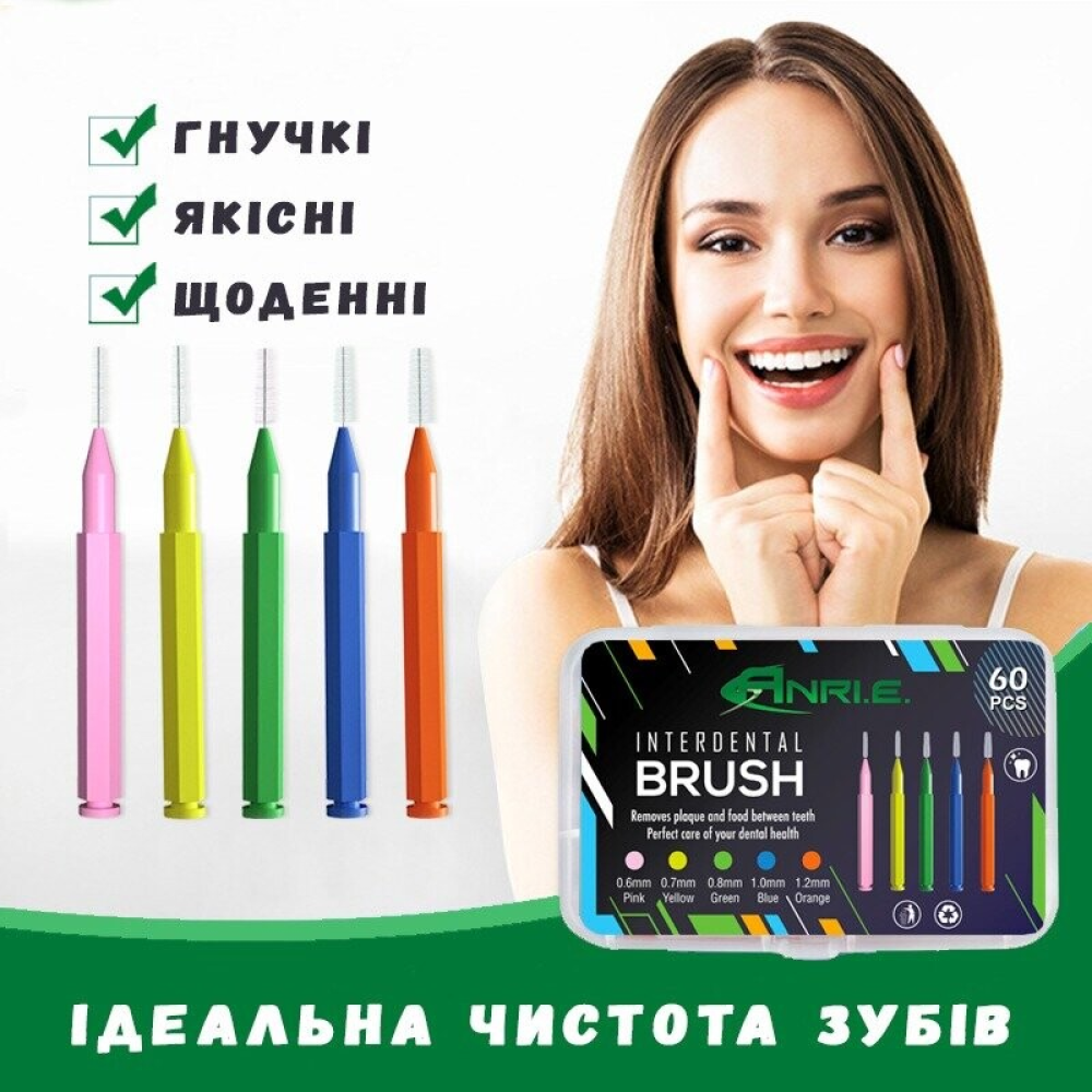 Йоржики міжзубні ANRI.E. (60 шт.) — Синій (1 мм)