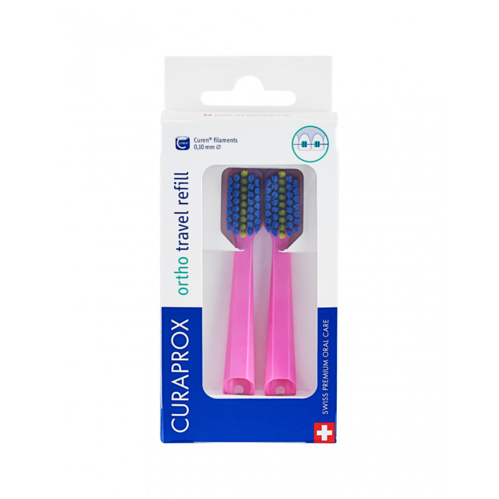 Набор сменных насадок для дорожного набора Curaprox CS 5460 "ortho" Travel Refill (Розовый)